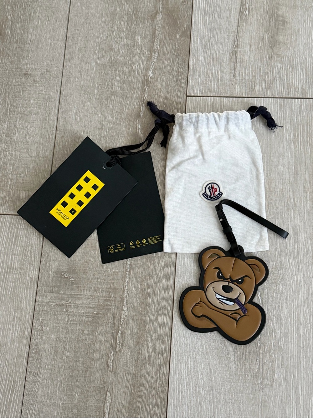 Moncler x Palm angels keychain luggage hang tag  bear one size
